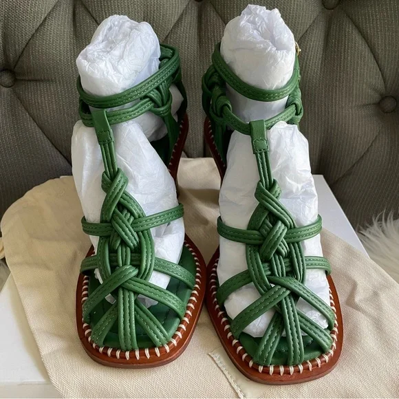 ULLA JOHNSON Tula Knotted High Heel Sandal in Lichen US8 EU38 - Picture 7 of 16